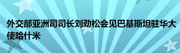外交部亚洲司司长刘劲松会见巴基斯坦驻华大使哈什米