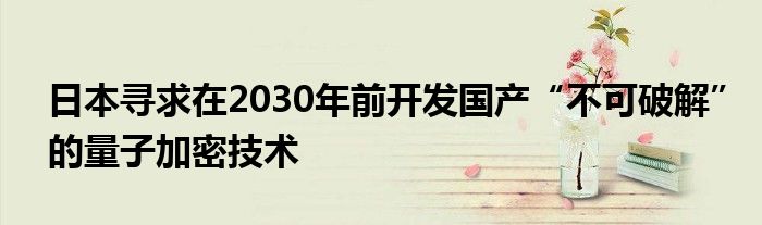 日本寻求在2030年前开发国产“不可破解”的量子加密技术