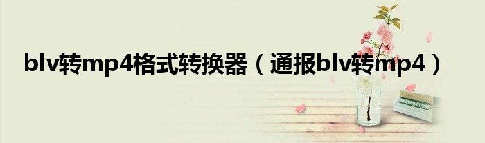 blv转mp4格式转换器(通报blv转mp4)