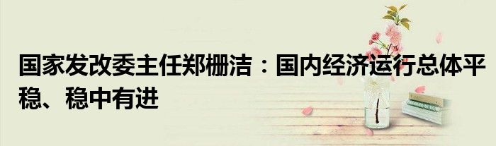 国家发改委主任郑栅洁:国内经济运行总体平稳、稳中有进