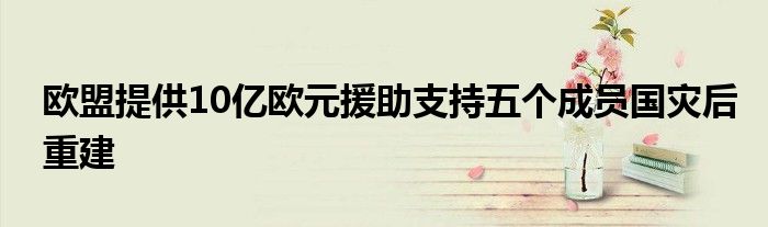 欧盟提供10亿欧元援助支持五个成员国灾后重建