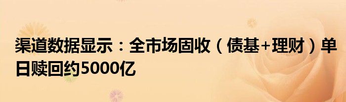 渠道数据显示:全市场固收(债基+理财)单日赎回约5000亿