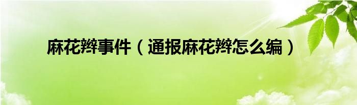 麻花辫事件(通报麻花辫怎么编)