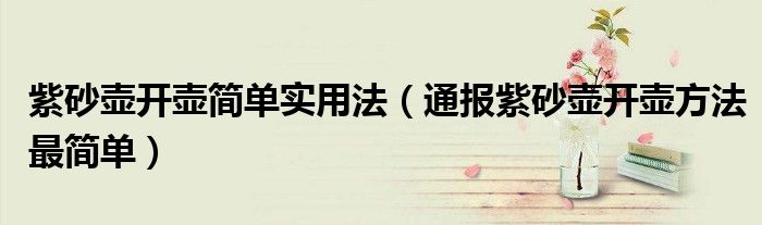 紫砂壶开壶简单实用法(通报紫砂壶开壶方法最简单)