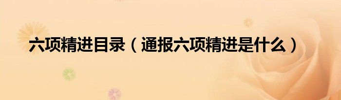 六项精进目录(通报六项精进是什么)