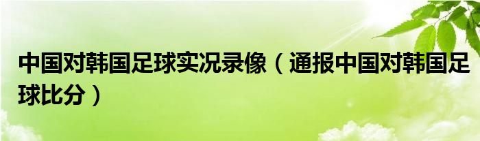 中国对韩国足球实况录像(通报中国对韩国足球比分)