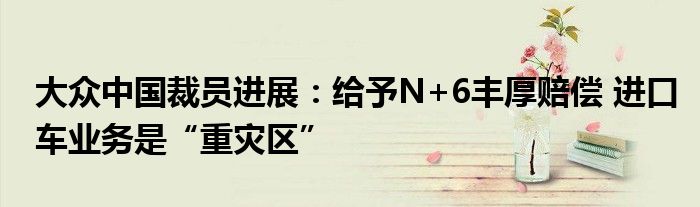 大众中国裁员进展:给予N+6丰厚赔偿 进口车业务是“重灾区”