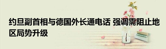 约旦副首相与德国外长通电话 强调需阻止地区局势升级