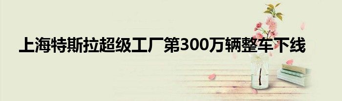 上海特斯拉超级工厂第300万辆整车下线
