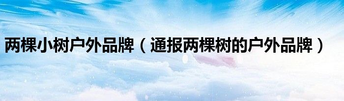 两棵小树户外品牌(通报两棵树的户外品牌)