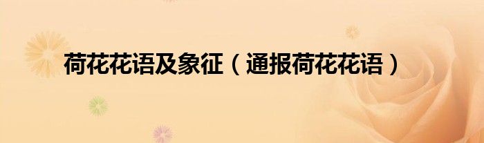 荷花花语及象征(通报荷花花语)