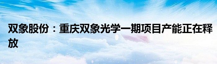 双象股份:重庆双象光学一期项目产能正在释放