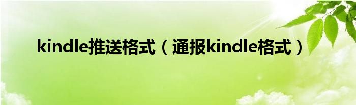 kindle推送格式(通报kindle格式)