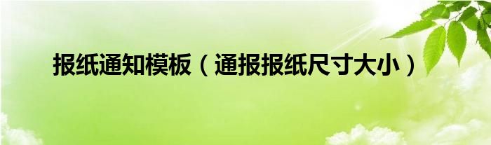 报纸通知模板(通报报纸尺寸大小)