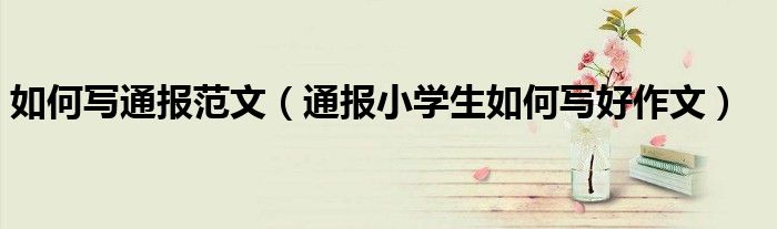 如何写通报范文(通报小学生如何写好作文)
