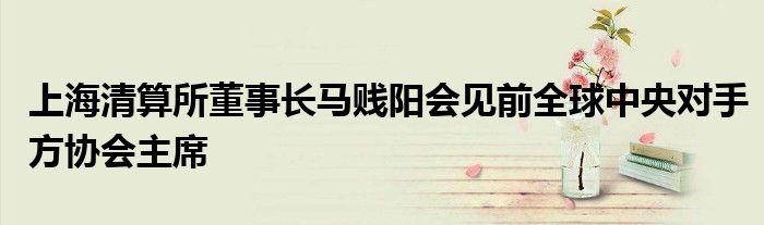 上海清算所董事长马贱阳会见前全球中央对手方协会主席