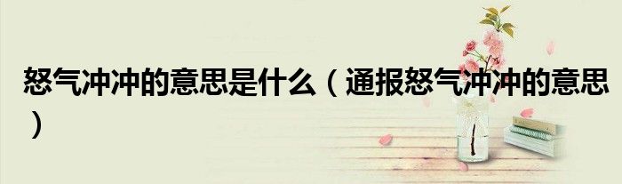 怒气冲冲的意思是什么(通报怒气冲冲的意思)