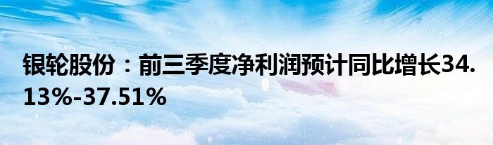 银轮股份:前三季度净利润预计同比增长34.13%-37.51%