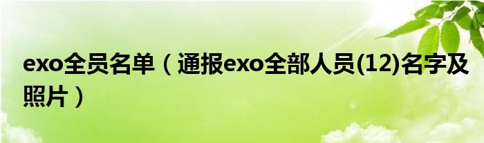 exo全员名单(通报exo全部人员(12)名字及照片)