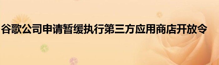 谷歌公司申请暂缓执行第三方应用商店开放令