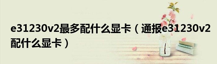 e31230v2最多配什么显卡（通报e31230v2配什么显卡）
