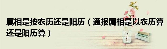 属相是按农历还是阳历（通报属相是以农历算还是阳历算）