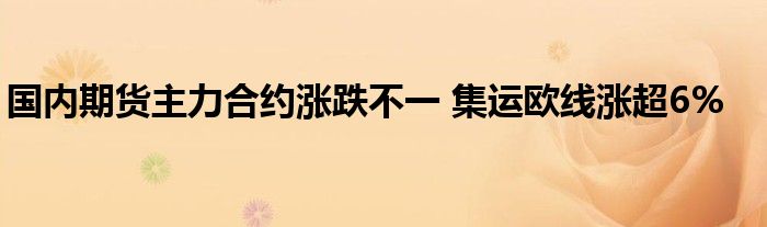 国内期货主力合约涨跌不一 集运欧线涨超6%