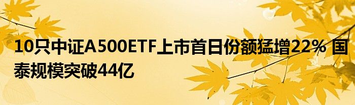 10只中证A500ETF上市首日份额猛增22% 国泰规模突破44亿