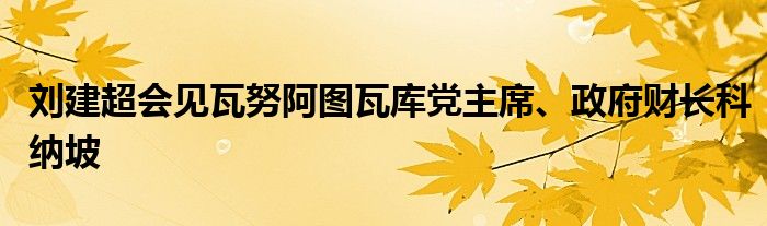 刘建超会见瓦努阿图瓦库党主席、政府财长科纳坡