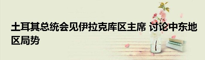 土耳其总统会见伊拉克库区主席 讨论中东地区局势