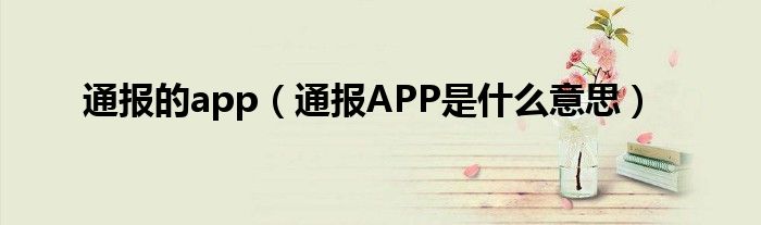 通报的app(通报APP是什么意思)