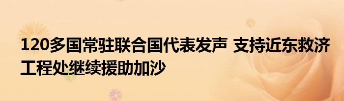 120多国常驻联合国代表发声 支持近东救济工程处继续援助加沙
