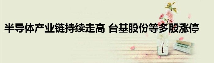 半导体产业链持续走高 台基股份等多股涨停