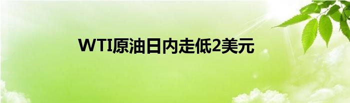 WTI原油日内走低2美元