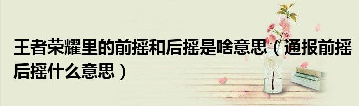 王者荣耀里的前摇和后摇是啥意思(通报前摇后摇什么意思)