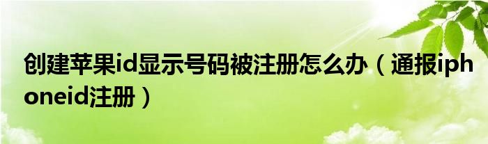 创建苹果id显示号码被注册怎么办(通报iphoneid注册)
