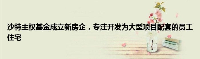 沙特主权基金成立新房企,专注开发为大型项目配套的员工住宅