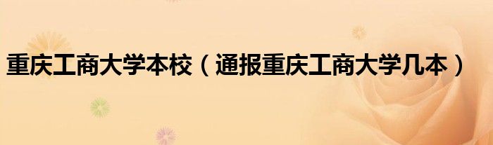 重庆工商大学本校(通报重庆工商大学几本)