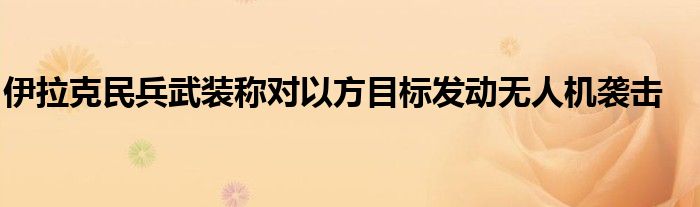伊拉克民兵武装称对以方目标发动无人机袭击