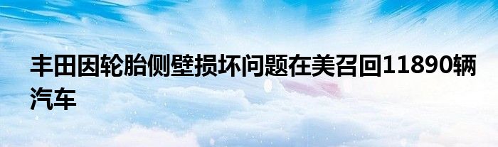 丰田因轮胎侧壁损坏问题在美召回11890辆汽车