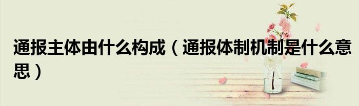 通报主体由什么构成(通报体制机制是什么意思)