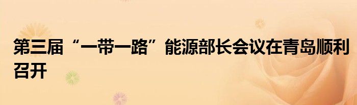 第三届“一带一路”能源部长会议在青岛顺利召开