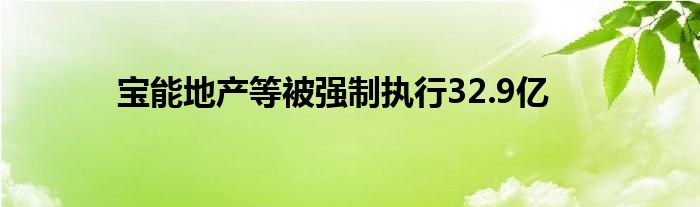 宝能地产等被强制执行32.9亿