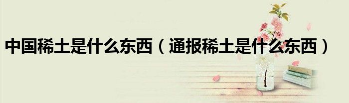 中国稀土是什么东西(通报稀土是什么东西)
