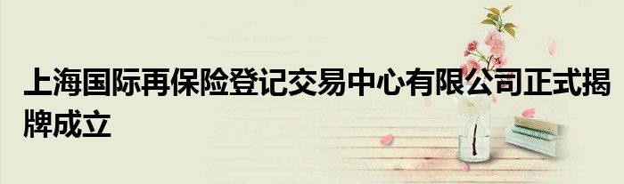 上海国际再保险登记交易中心有限公司正式揭牌成立