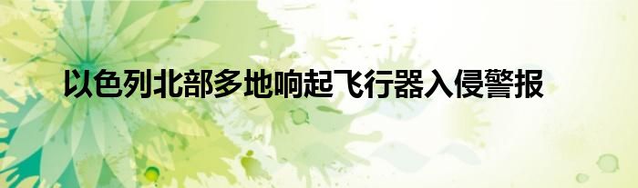 以色列北部多地响起飞行器入侵警报