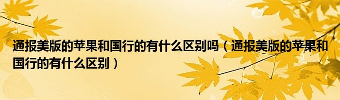 通报美版的苹果和国行的有什么区别吗(通报美版的苹果和国行的有什么区别)
