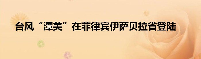 台风“潭美”在菲律宾伊萨贝拉省登陆