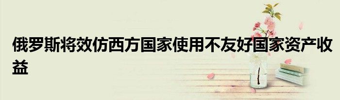 俄罗斯将效仿西方国家使用不友好国家资产收益