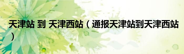 天津站 到 天津西站(通报天津站到天津西站)